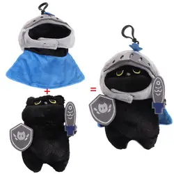 Sleep Pillow Shield Knight Cat Plush Doll Cartoon Cat Plush Toy Soft Cute Black Cat Stuffed Toy Kids