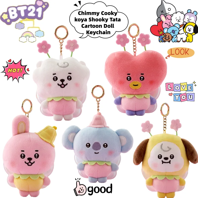 BT21 Chimmy Cooky koya Shooky Tata creativo periférico de animé llavero de dibujos animados personalidad Linda mochila colgante de muñeca decorativa