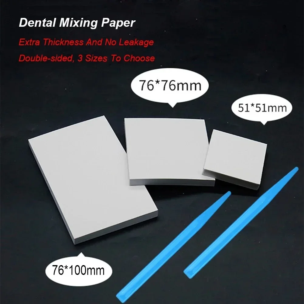 S/M/L Disposable Dental Blending Paper 100 Sheets With Spatula Dentistry Lab Cement Powder Thickened Mixing Paper Pad Consumable