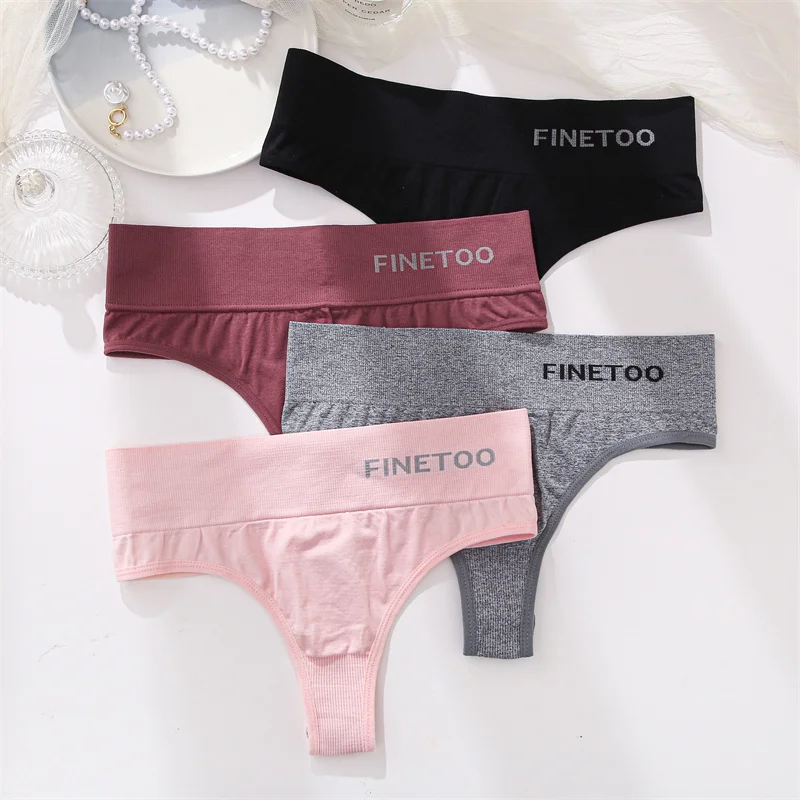 2pcs Seamless High Waist Thongs Plus Size Underwear for Women Sexy Stretchy Panties 12 Colors Breathable G-string Lingerie M-2XL