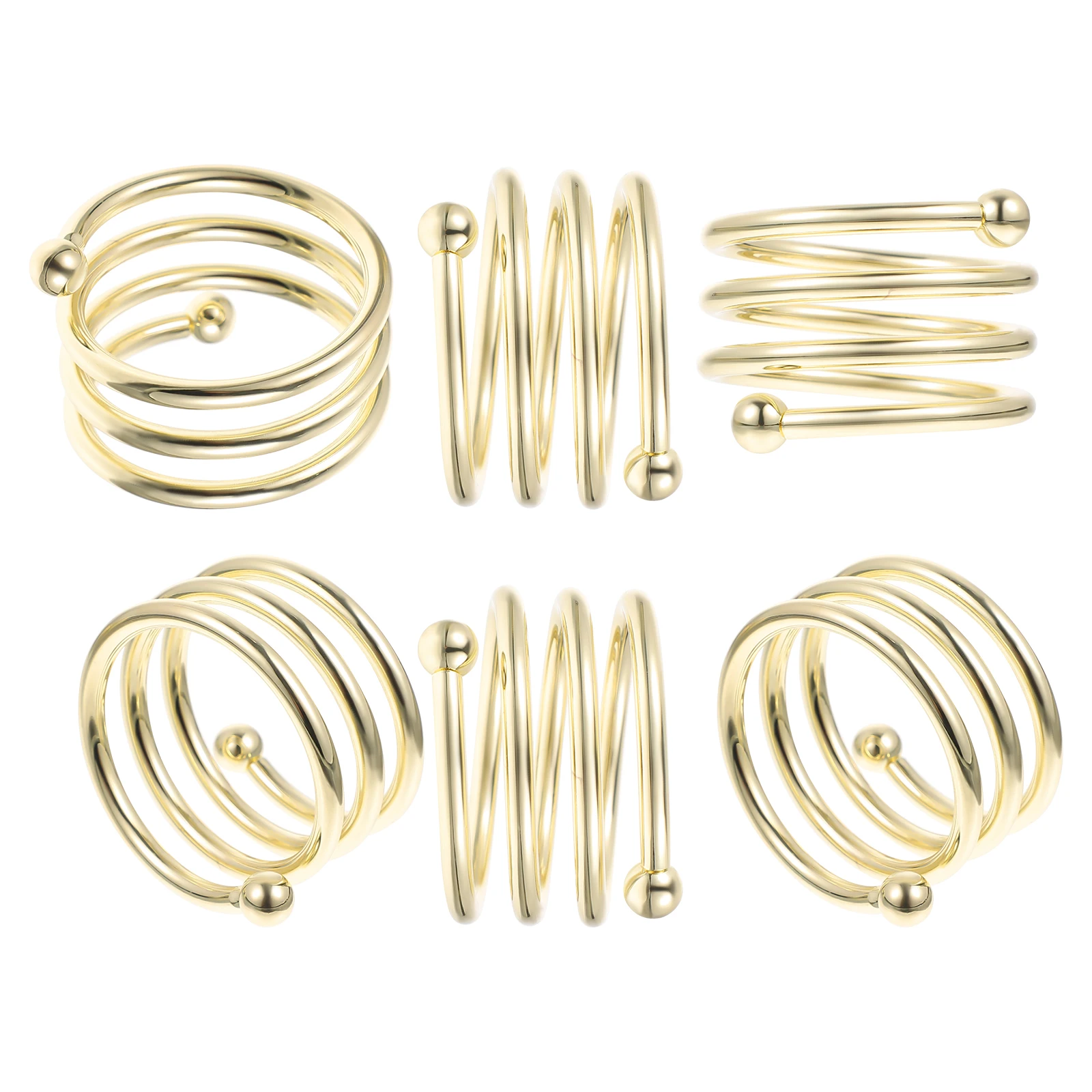 

6pcs Rings Golden Creative Buckles for Table Holiday Creative Napkin Rings Gifts Elegant Metal Kitchen Bar Supplies