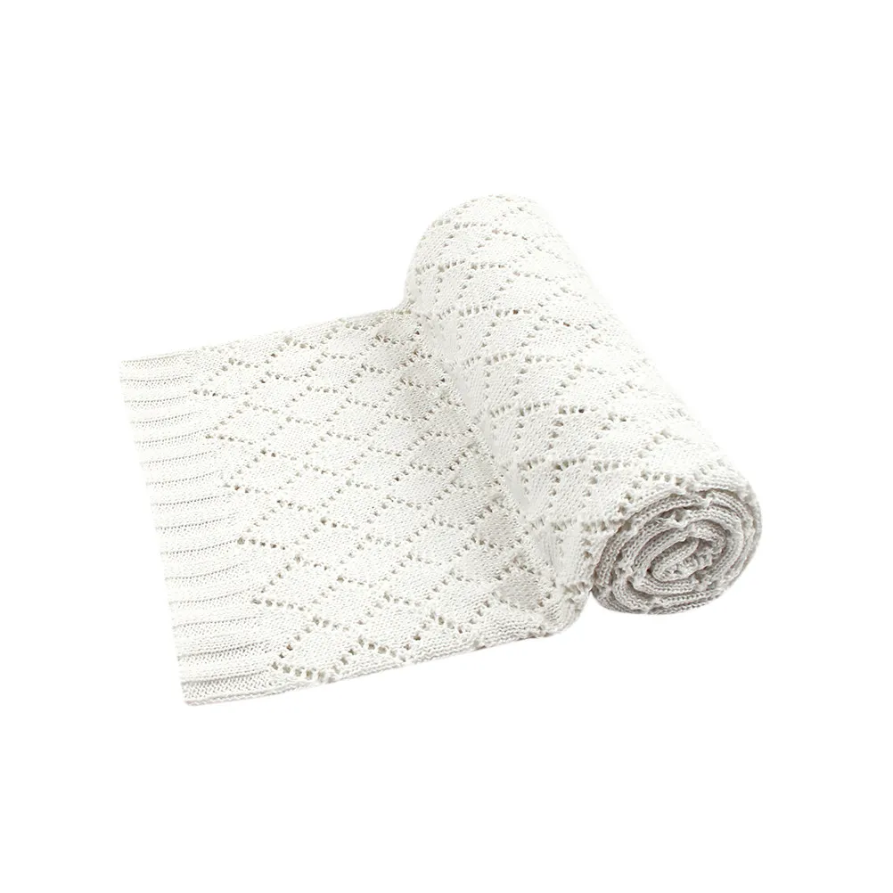 

Детское одеяло премиум-класса: мягкое вязаное одеяло с ажурным узором для коляски и сна, всесезонное, комфортное покрывало