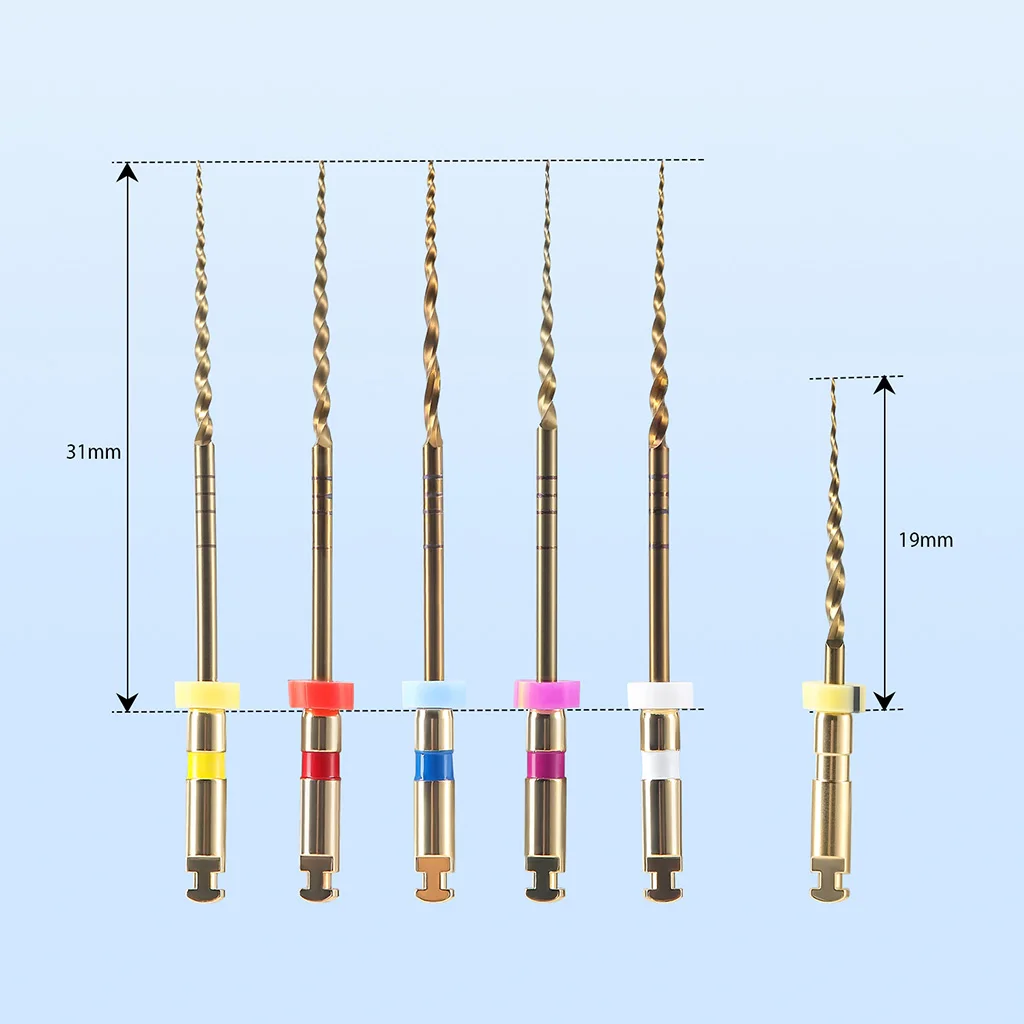 Dental Gold Flexible Feilen Endo Endodontische Wurzelkanal-Rotationsfeilen 21/25/31mm für Motoranwendung NiTi Zahnmedizinische Instrumente AZDENT – Detail 20