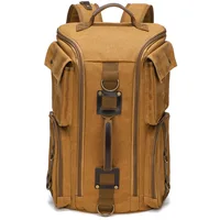 Mochila Vintage de cuero para hombre y mujer, morral de hombro de lona encerada para ordenador portátil de 16 pulgadas, mochila de viaje para llevar