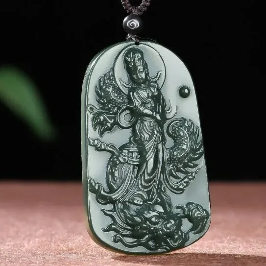 guardian angel necklace pendant amulet pendant green safe jade woman pendant dark green necklace jade safe sign men necklace