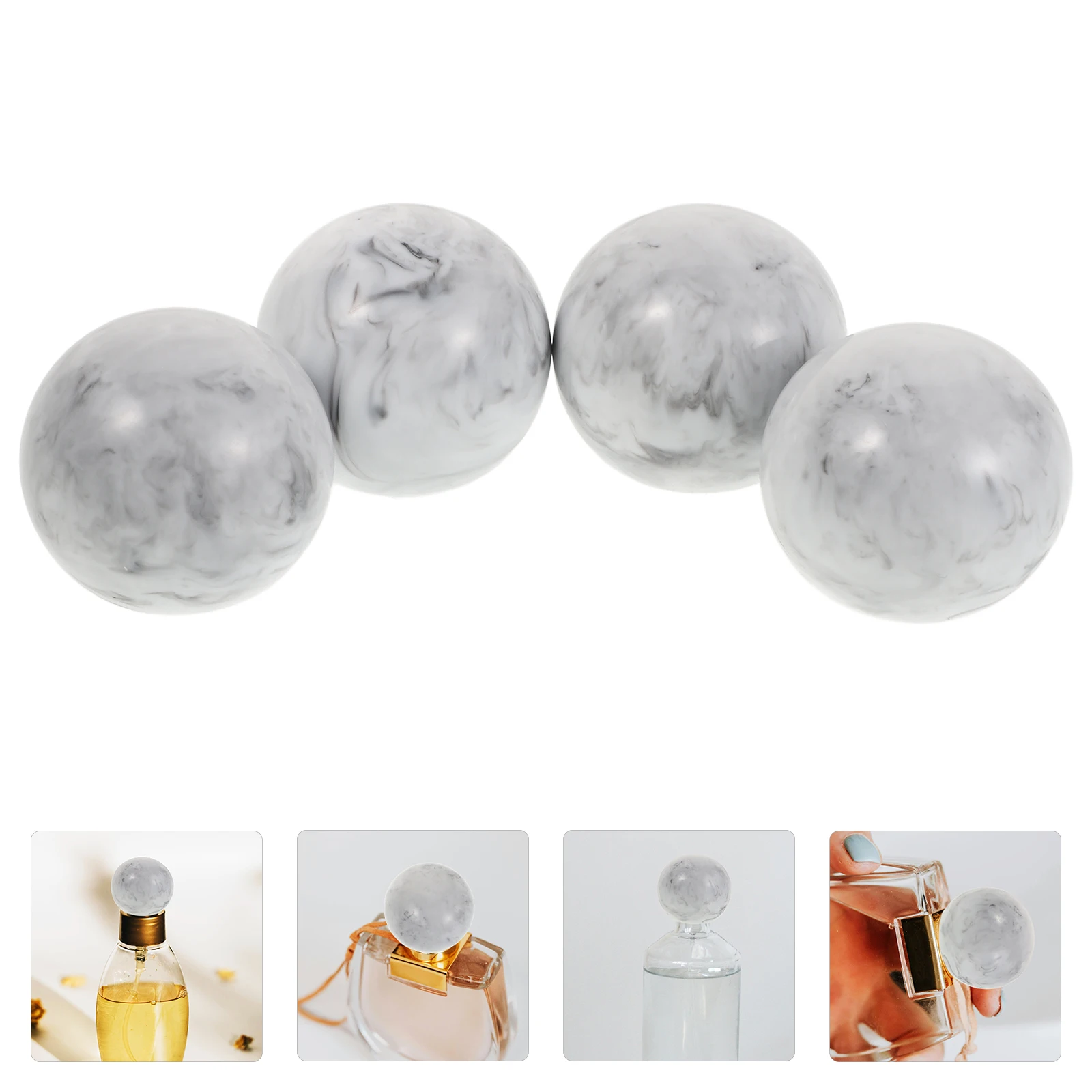

4pcs 15 Teeth Resin Perfume Bottle Caps Round Topper Cylinder Covers Leak-Proof Durable Elegant For Cologne Spray Fragrance