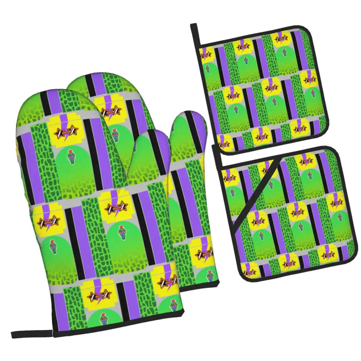 Montgomery Gator Fazbear Entertainment Oven Mitts and Pot Holder Sets of 4 for Baking Cooking Grilling Resistant Non-Slip Gloves