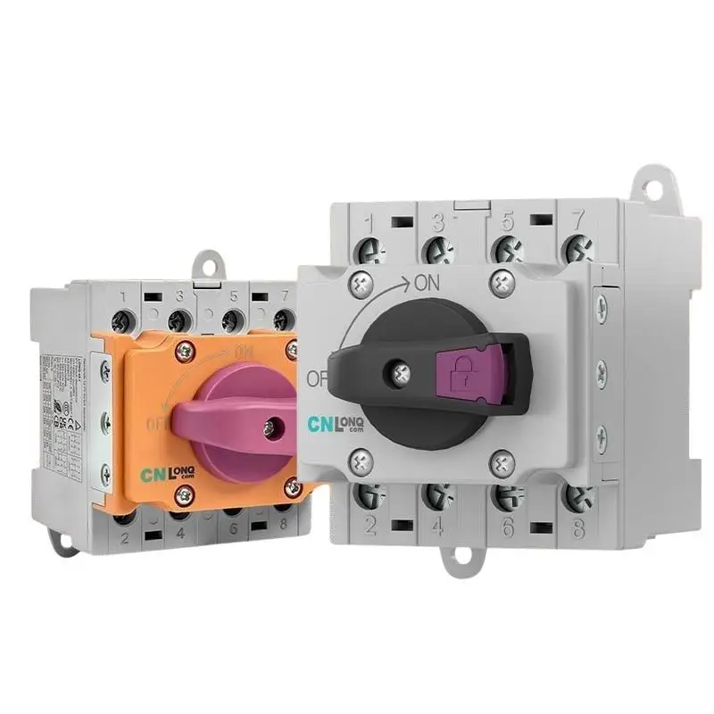 4P DIN-Rail Mount DC Isolator Rotary Switch 32A 1200V DC RoHS Certified for Solar PV Distribution Box