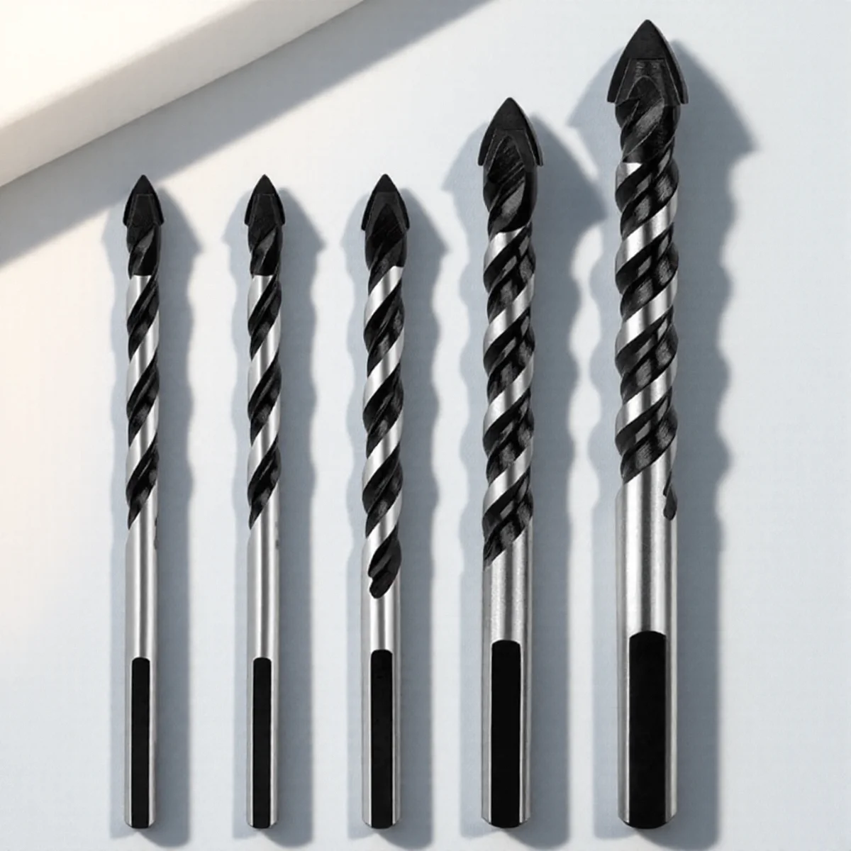 C5 Black Triangle Drill Multi Material Drill Bit 6 8 10 12mm With Alloy Tips For Wall Mirror Ceramic Tile Brick Concrete Walls