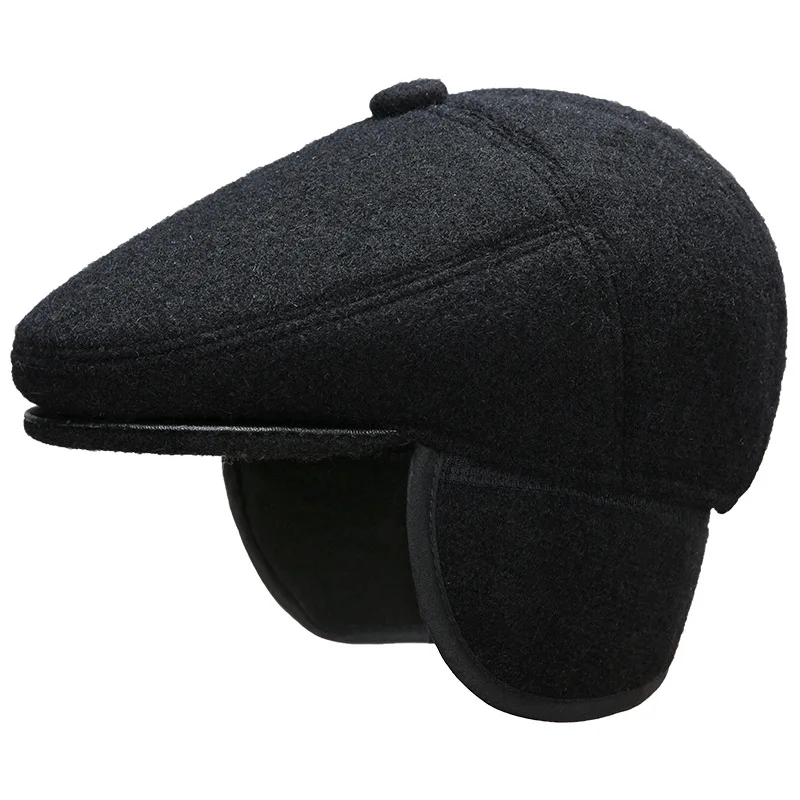 Men Winter Grandfather Man Gift Hat Middle-aged Elderly Duck Tongue Hat Dad With Ears Warm Forward Duck Tongue Cap Hot