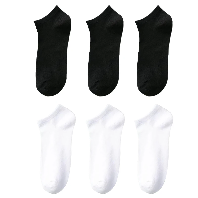 6 Pairs/lot Solid Ankle Socks For Women Fashion Comfortable Low Tube Socks Set Breathable Style Casual Wear For Female Male