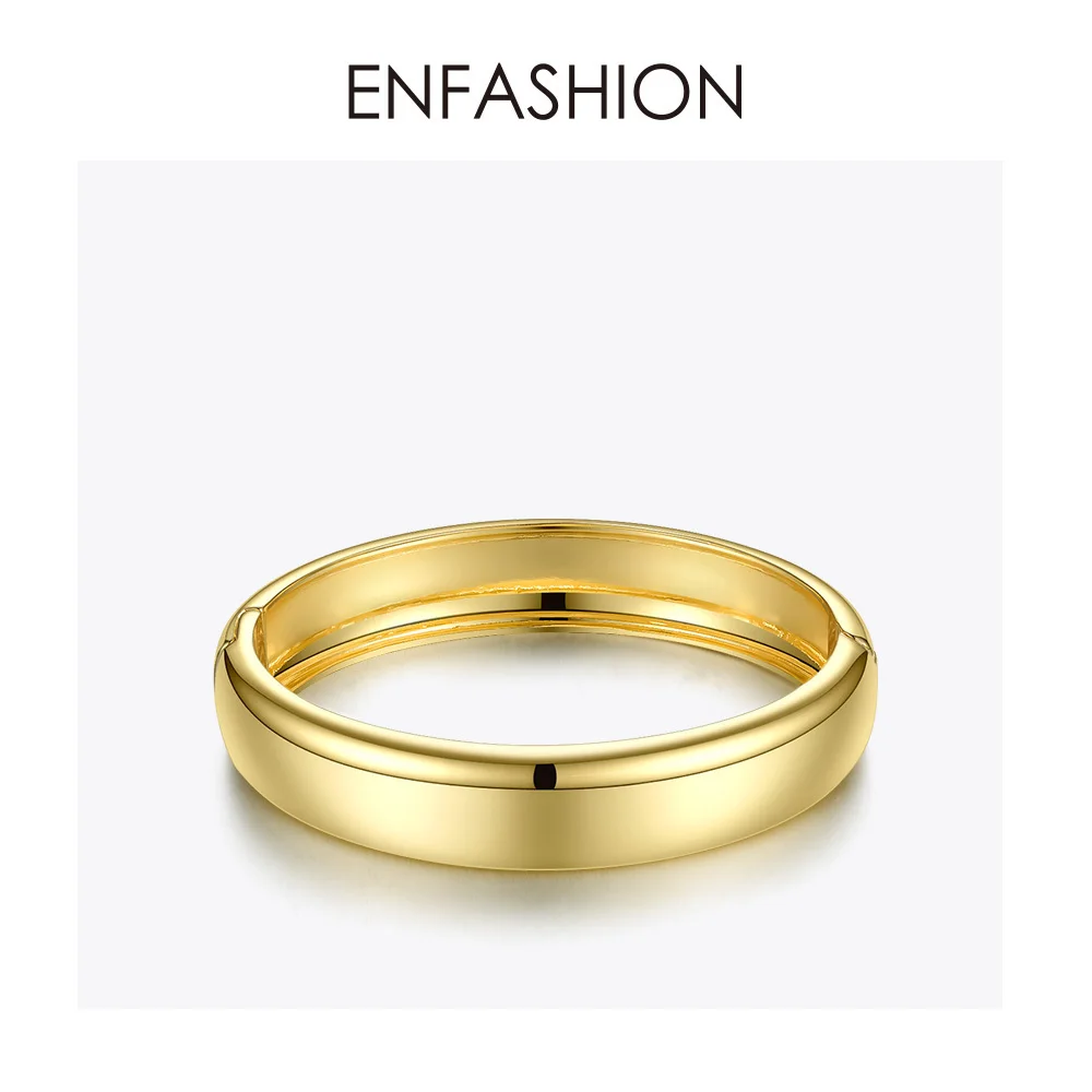 ENFASHION Blank Wide Cuff Bracelets For Women Accessories Gold Color Simple Minimalist Bangles Fashion Jewelry Wholesale B192029