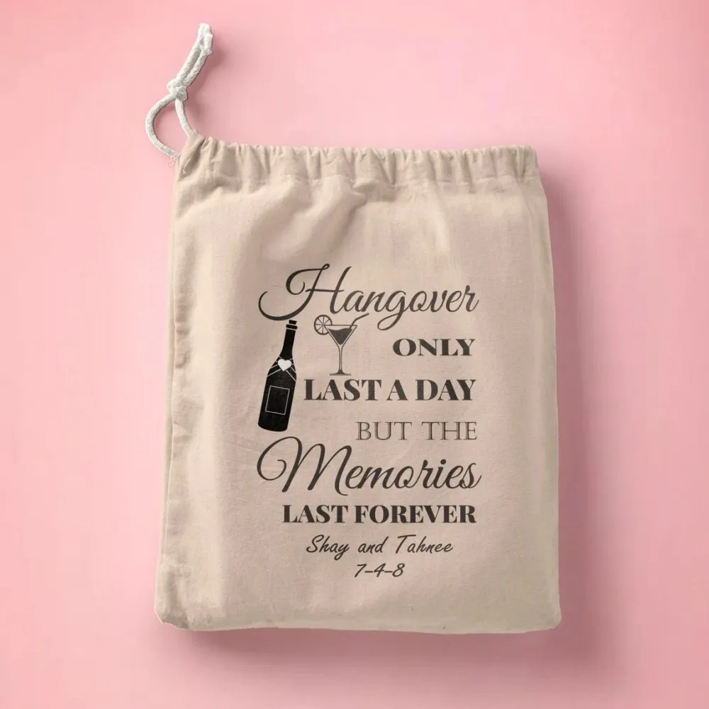 20 pcs Custom Hangover kit Bag,Drawstring Bag Bachelorette Party Favor,Survival Kit Birthday Favor Custom Hangovers Last a Day