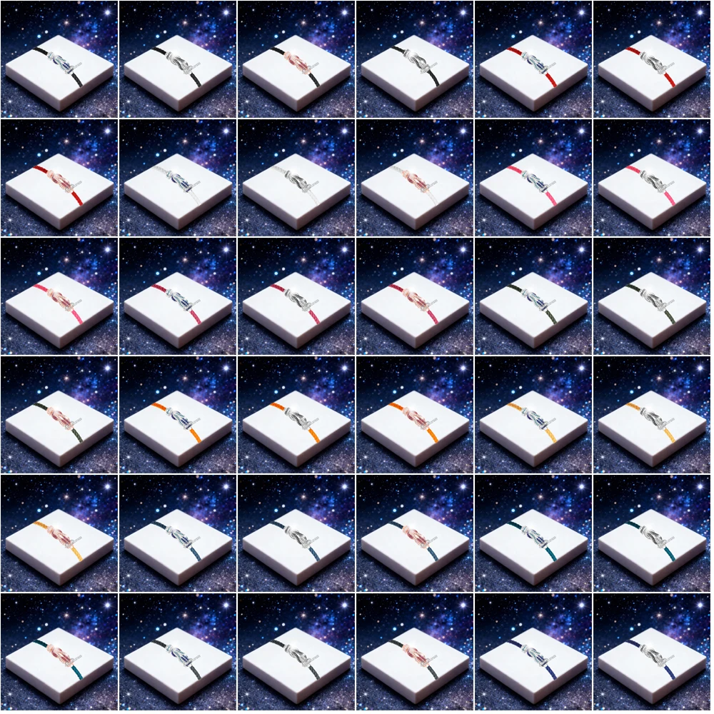 

KUXM New 925 Silver Colorful Full Zircon M Eight Character Red Bracelet Female Daily Wear Party Gifts Luxurious Couple Jewelry