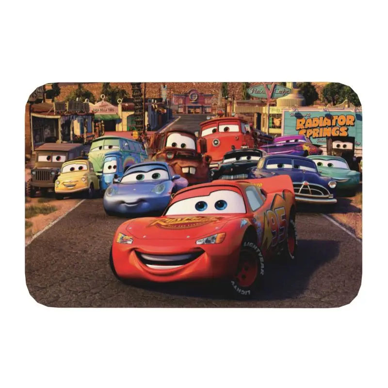 Custom Cartoon Pixar Cars Doormat Anti-Slip Kitchen Bathroom Mat Garden Garage Floor Door Entrance Carpet Rug