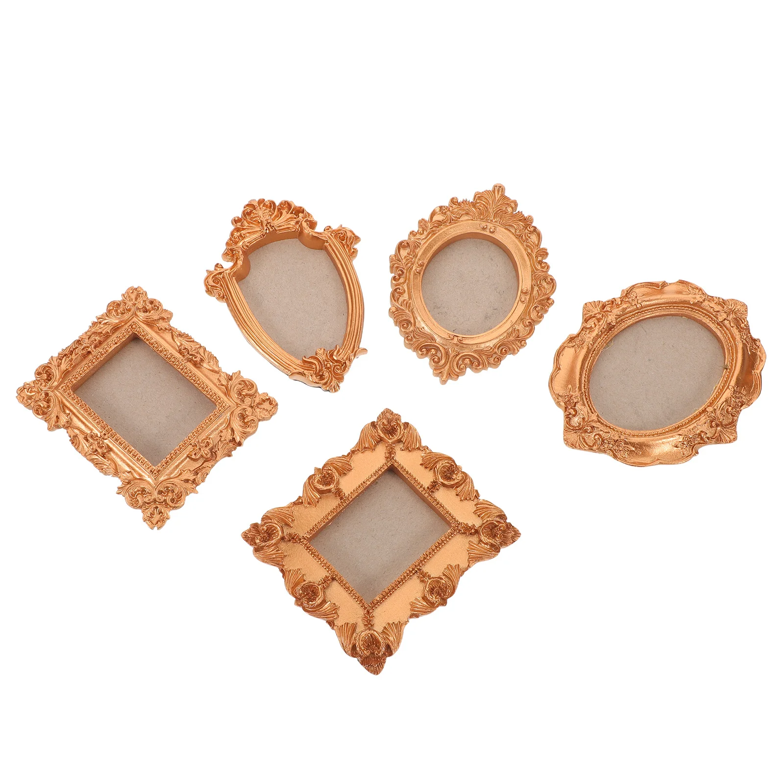 

5Pcs Fridge Magnet Photo Frames Gold Oval Rectangle Magnetic Photo Holder Frames for Travel Souvenirs Seashell Display