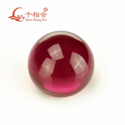 Red color smooth Ball sphere shape lab grown ruby beads loose stone  corundum without hole  gemstone for jewelry making