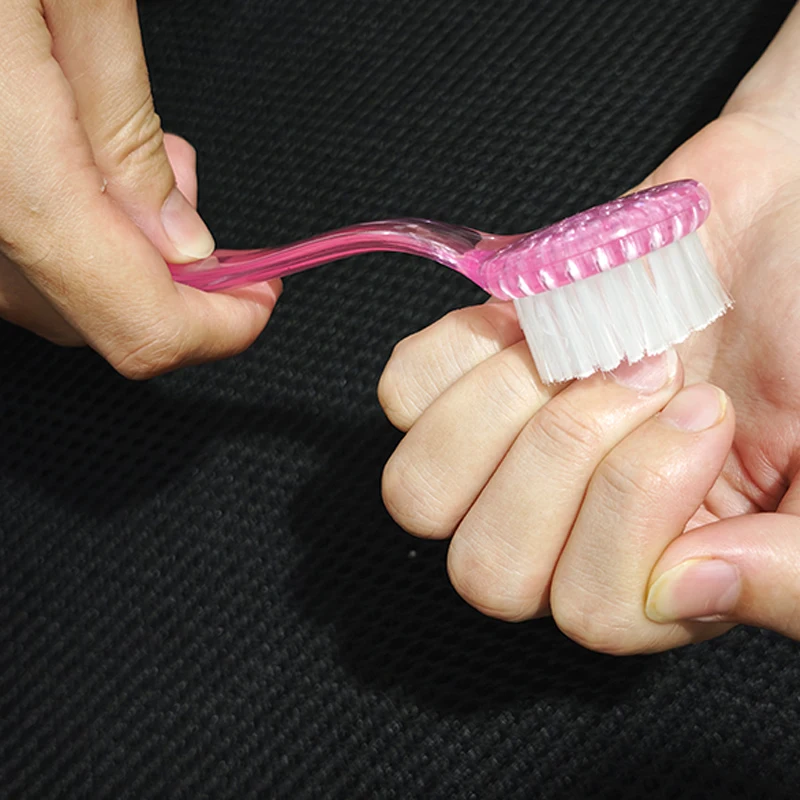 Escova de limpeza de unhas para manicure cabeça redonda salão de beleza escovas acrílicas ferramentas removedor de pó conjunto de escova limpa para meninas