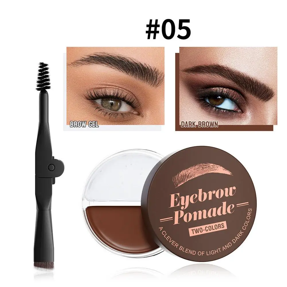 2 In 1 Double Effect Eyebrow Powder Gel กันน้ํา Eyebrow จัดแต่งทรงผมเครื่องสําอางครีม 3D พร้อมแปรง Quick-drying Enhancer H5H5