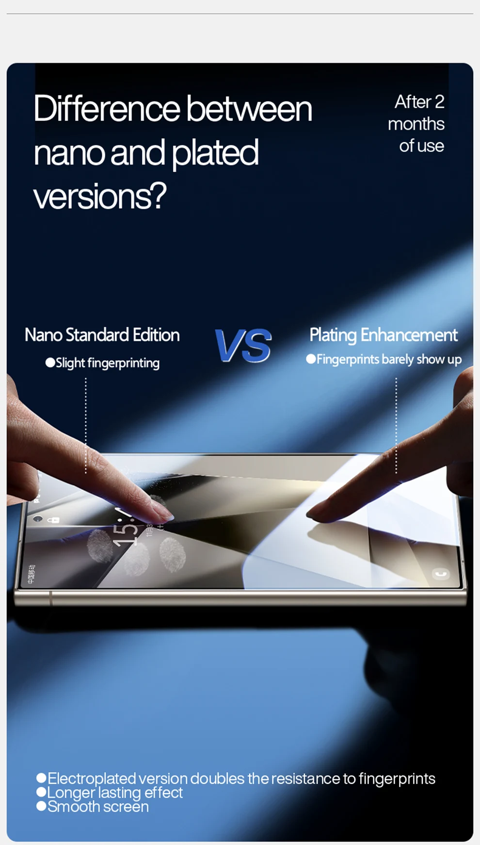 SmartDevil Tempered Glass for Samsung S26 Ultra S25 Ultra S24 Screen Protector Full Cover Anti-fingerprint HD Tempered Film