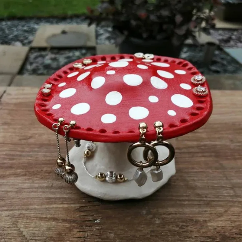 

Mushroom earring rack decoration, resin handicraft ornament
