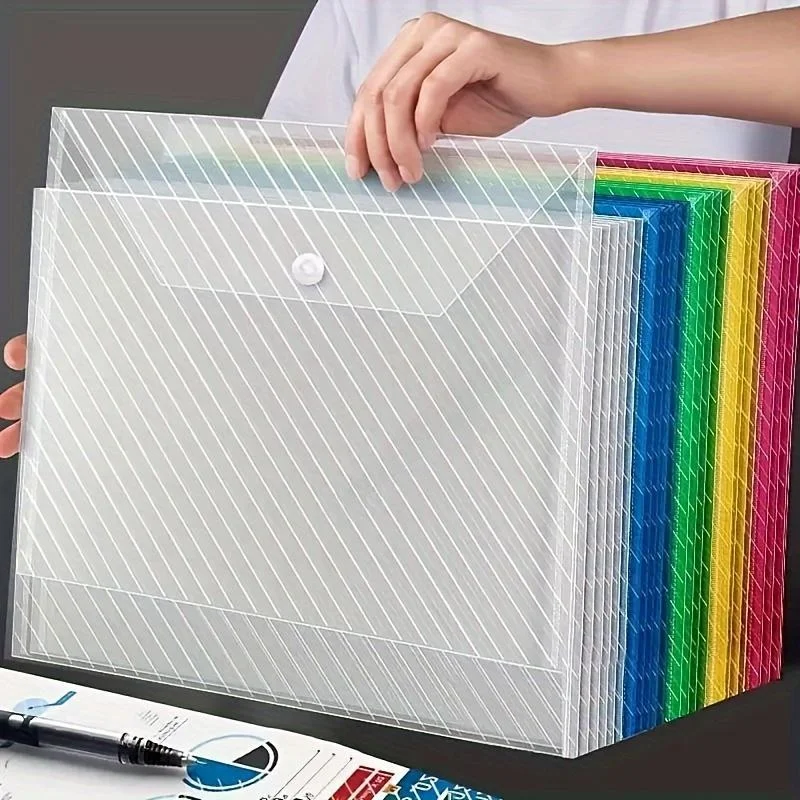 Random Color Waterproof Large-capacity File Bag Test Paper Storage Bag Documents Organizer Home Office School Stationary