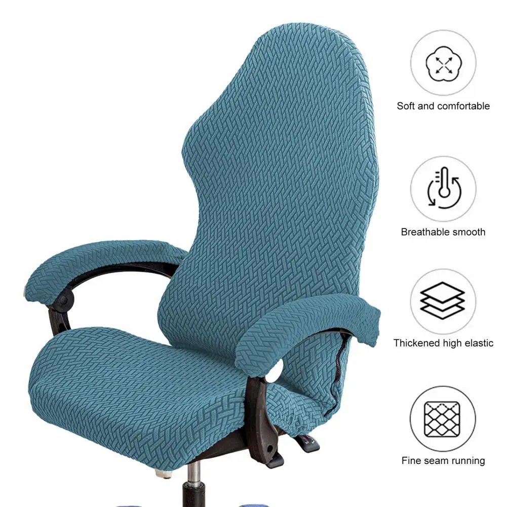 Nordic Style Chair Cover Thickened Elastic Gaming Chair Cover with Zipper Closure for Computer Office Seat