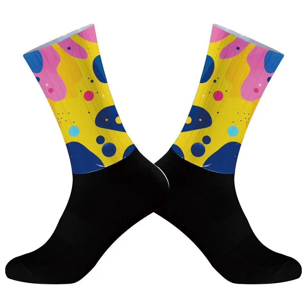 Cycling Socks Men Bicycle Sport Running Bike Socks 2024 New Anti Slip Silicone Summer Aero Socks