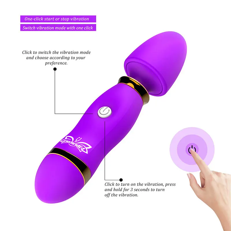 Powerful Clitoris Dildo Vibrator Erotic Sex Toys For Women 12Hz AV Vibration Magic Wand G-spot Massager Female Masturbator