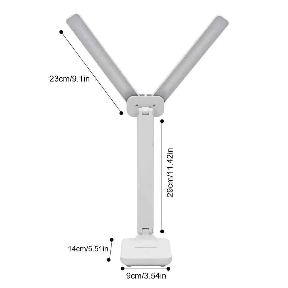 3 Levels Dimmable LED Desk Lamp Eye Protection No Battery Foldable Reading Light Touch Control Foldable Design