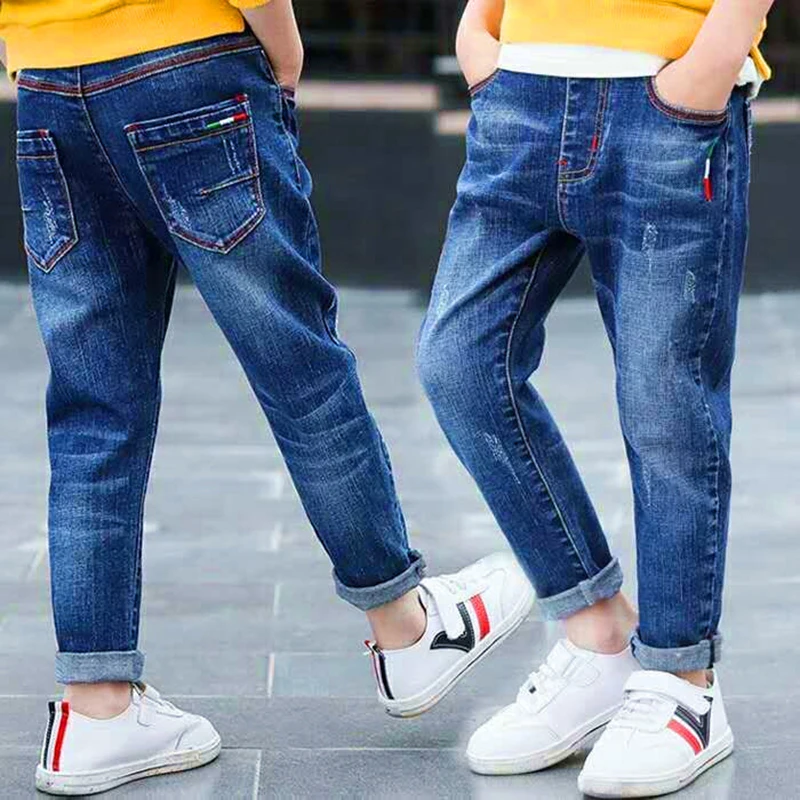 

3-12 Years Spring Autumn Teenger Boys Jeans Slim Fit Style Casual Long Trousers For Kids Handsome Children Birthday Present