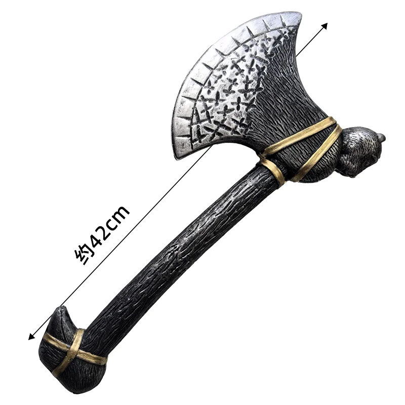 ฮาโลวีนขวาน Prop สุนัขหัวขวานอาวุธคอสเพลย์ปาร์ตี้เครื่องมือ Sacrifice1:1 Rune Chaos Tomahawk Ghost Beast ขวานความปลอดภัย PU