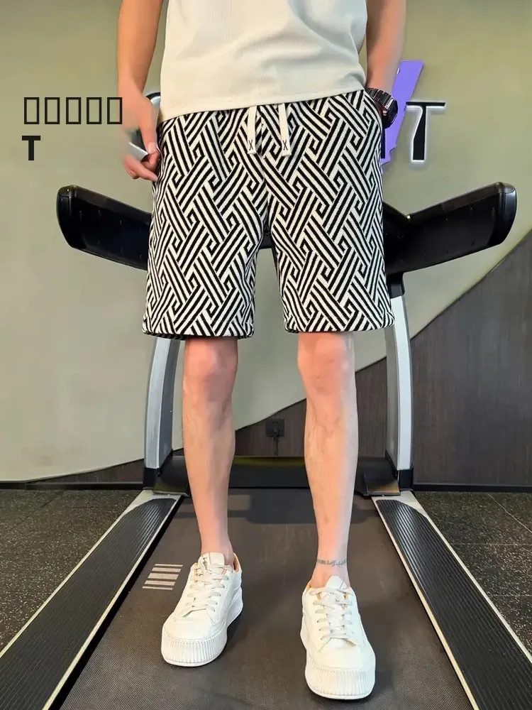 

Новые летние мужские спортивные брюки американского стиля, тонкие, свободного кроя, больших размеров, повседневные, длиной до колена, прямые, в стиле кэжуал