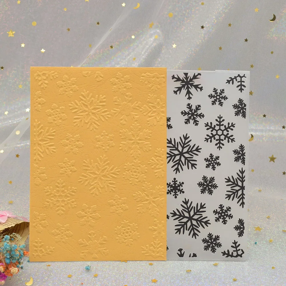 Snowflake Pattern 3D Embossing Folders for DIY Scrapbooking Paper Card Making Craft Plastic Template Stencil