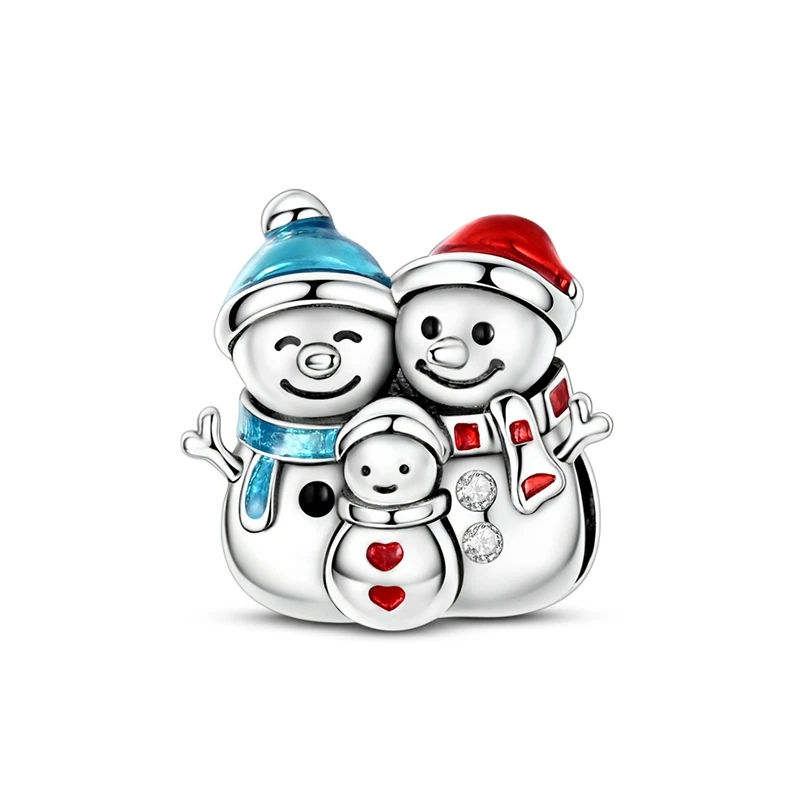 925 Sterling Silber Charms Perlen Weihnachtsglocke Socken Lebkuchenmond Anhänger Passend für Original-Armband Damen DIY Schmuck Geschenke – Detail 36