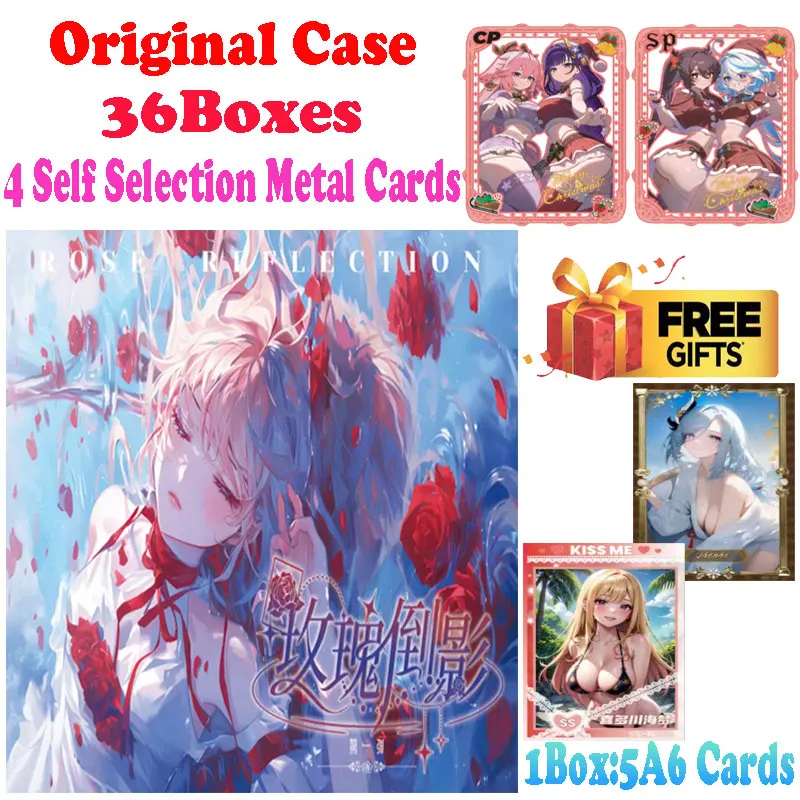 Wholesale 2024 Lastest A6 Size Rose Reflection Collection Card Board Waifu Yae Miko Booster Box TCG Doujin Toys And Hobby Gift