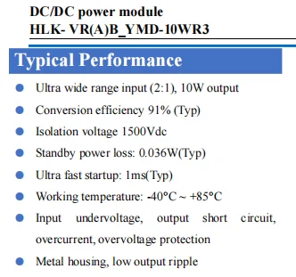 Hi-Link VRB48XXYMD-10WR3 10W DC-DC Isolated Regulated Power Module Ultra Wide Input DIP Single Dual Output RoHS Converter