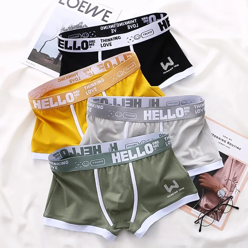 4PCS/LOT Men's Panties Cotton BoxerShorts Man Underwear Mens Boxers Sexy U Convex Male Underpants Plus Size cuecas calzoncillos