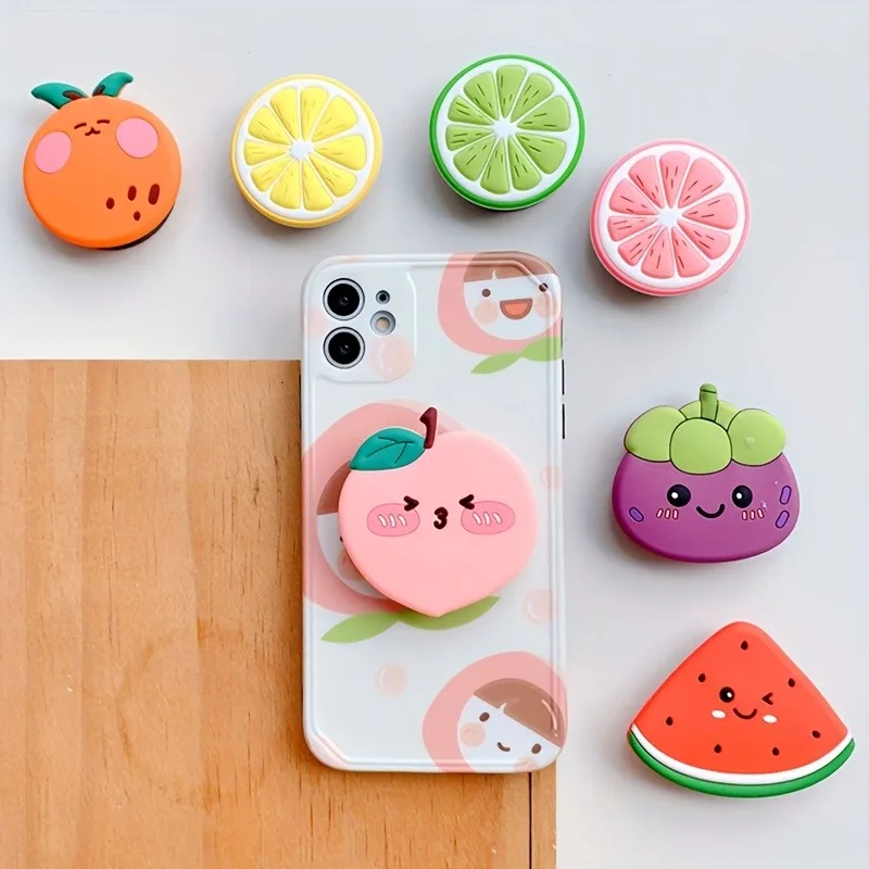 Support de téléphone à poignée pliable, fruits fraises, pour iPhone 17 16, Samsung, prise Tok, Support de doigt de poche, Support Griptok