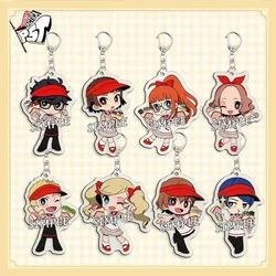 Yuuki Makoto Anime Keychain Amamiya Ren Acrylic Key Chain Kawaii Key Ring Bag Pendant P5T Crepes Series Goods Cute Friend Gift