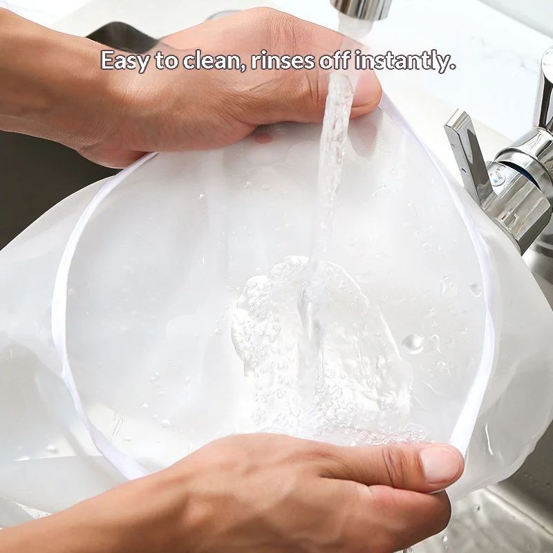 Bowl‑Shaped Vegetable Squeeze Bag Reusable Fine Mesh Food Strainer Drawstring Filter Bag for Dumpling Filling Kitchen Tool