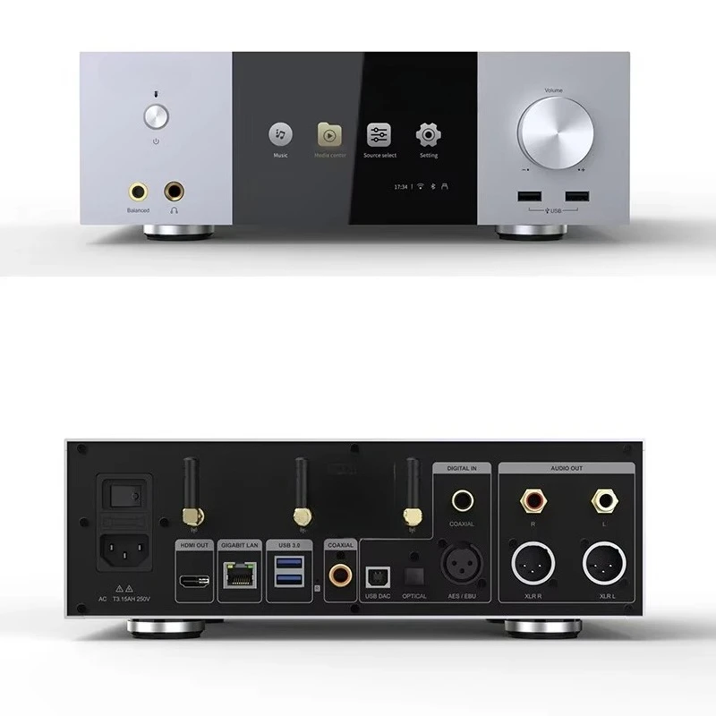 4K UHD DAC Media Player Digital Turntable Headphone Amplifier