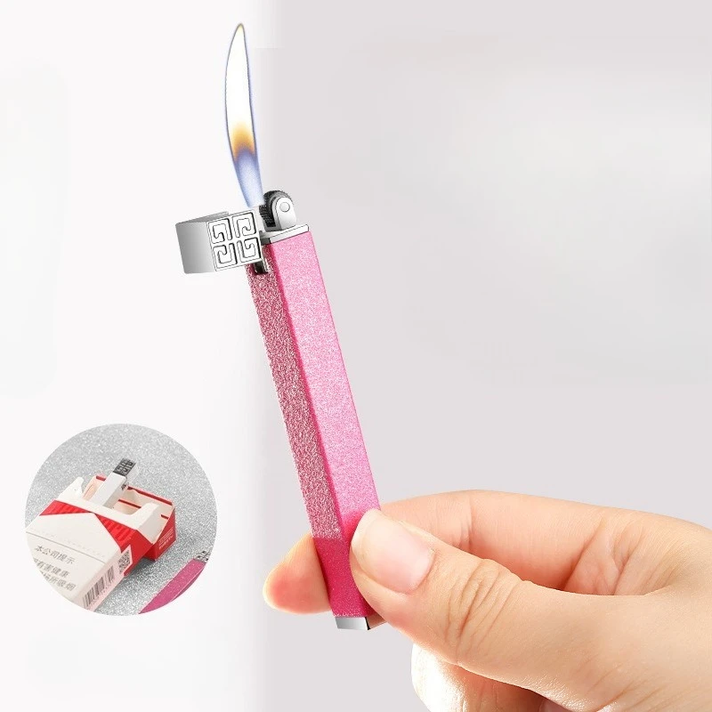 Ultra-thin and Compact Grinding Wheel Lighter, Metal Open Flame Lighter, Beautiful, Portable, Can Be Placed in A Cigarette Case