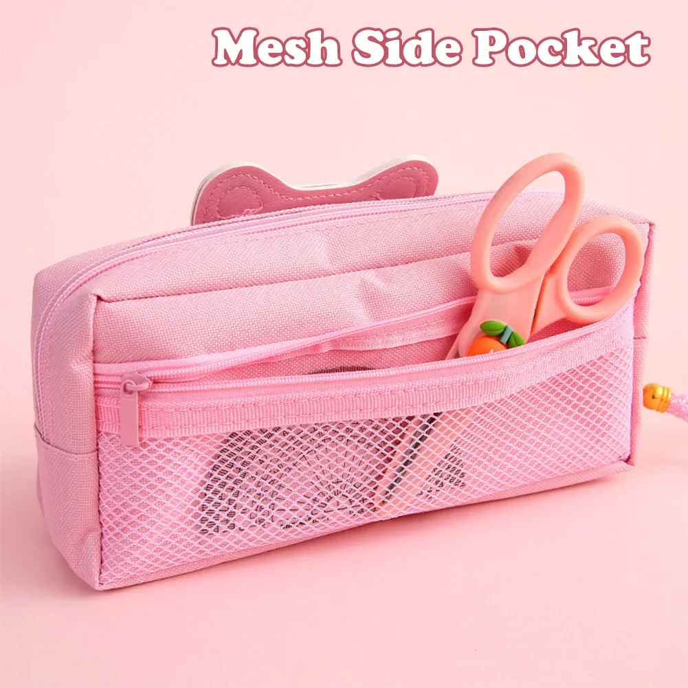 

Cute Pencil Case Quicksand Cat Pencil Bag Three Layers Big Pen Case Girls Kawaii Stationery Bag Cartoon Animals Pen Bag Student