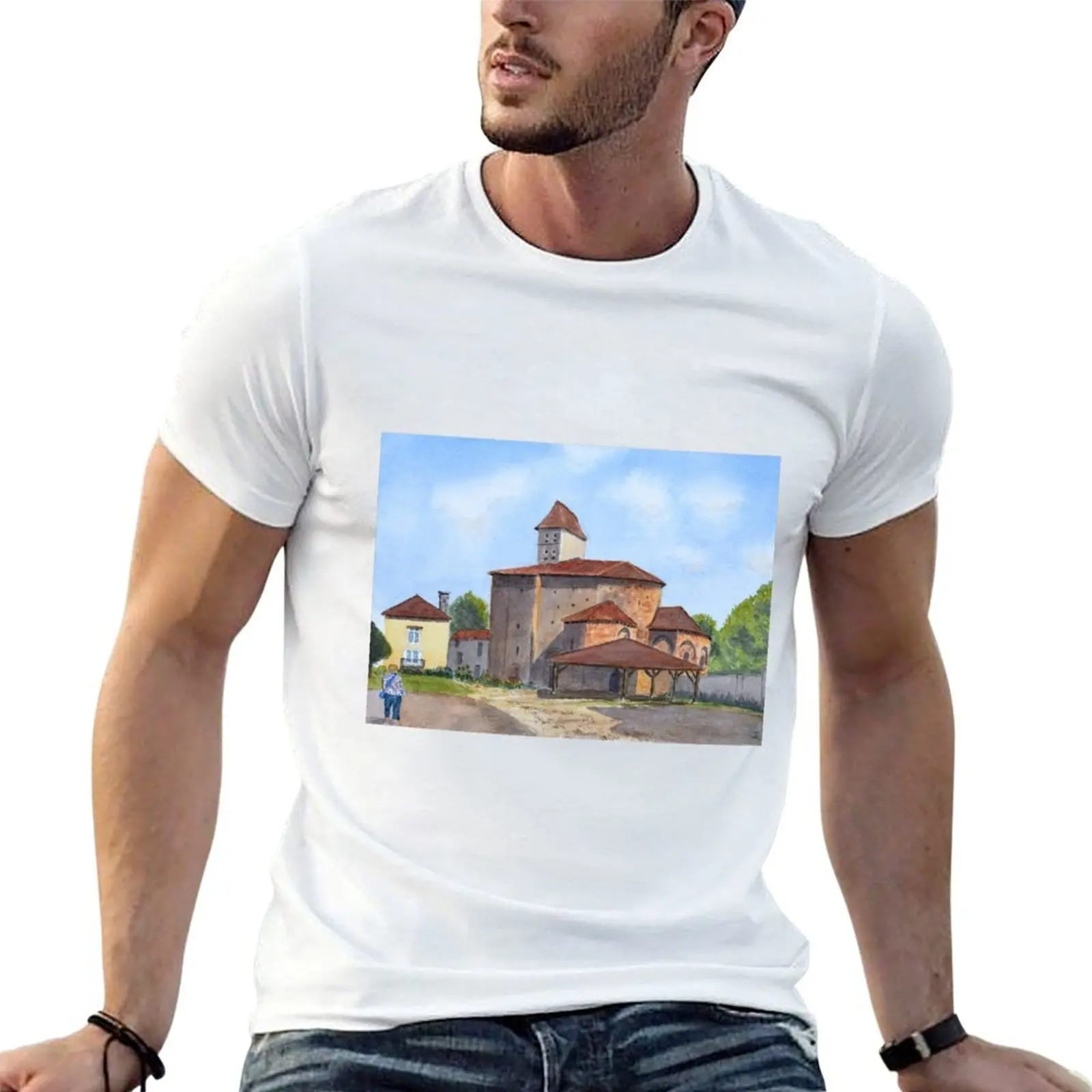 

St Jean de Cole, Dordogne by John Rees T-Shirt t shirt for man t shirt custom print T-Shirt