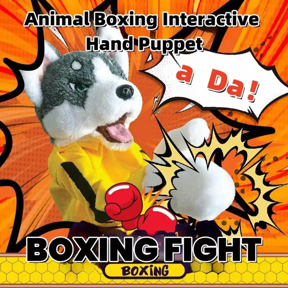 Image of Kung-Fu-Husky-Hund Niedliche Handpuppe Marionette Boxtier-Handschuhe Deko-Geschenk Puppentrick Lustige Aufführung Geburtstagsgeschenke