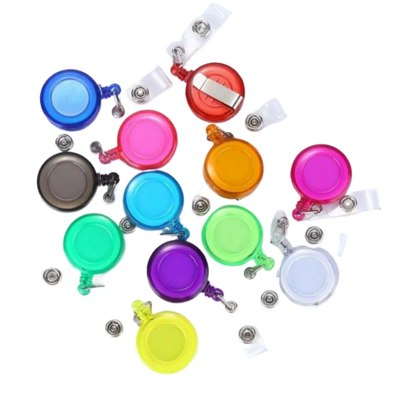 5Pcs/lot Random Color Retractable Badge Reels Working Permit ID Tag Clips Pass Work Card Chest Card Clip Badge Reels