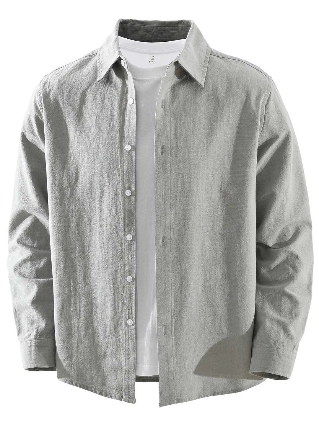 

Японский Sle Long Sve Cotton irt Мужской модный универсальный художественный повседневный свободный верх с цветным воротником irt