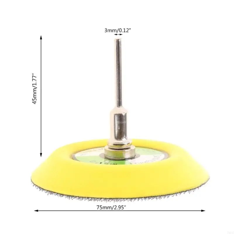 T8UC 3''75mm Sander Disc Sanding Buffing Polish Backing Pad Pelat Pendukung 3/6mm Shank
