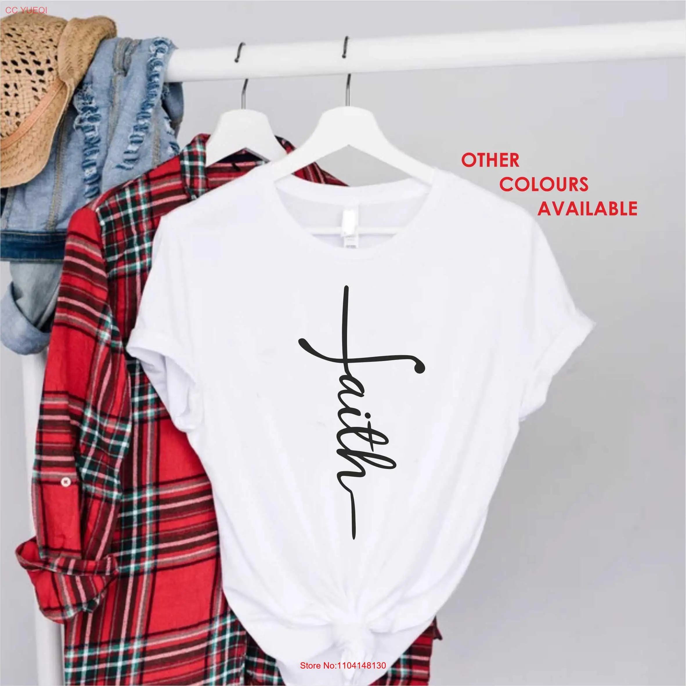 Faith T Shirt into Cross Christian Vertical Jesus ChrisT long or short sleeves